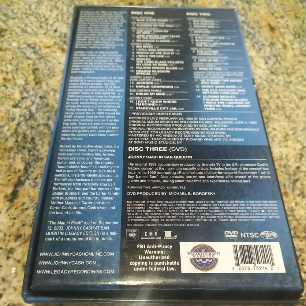 JOHNNY CASH - At San Quentin (2 CD/DVD, 2006, SONY/Legacy) [LongBox], RARE